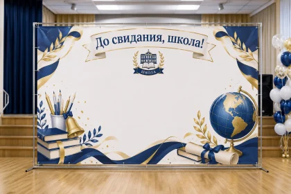 Баннерная фотозона «До свидания, школа» для выпускного