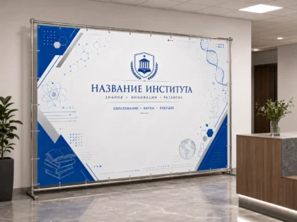 БФ-0006 Баннерная фотозона «Название института» 190 x 290 см