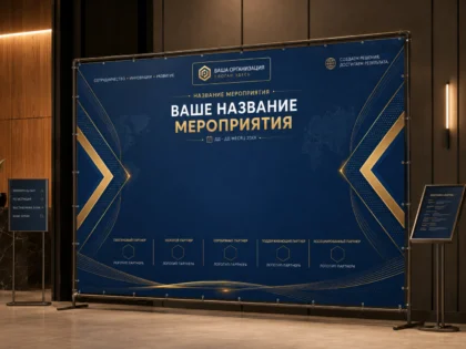 БФ-0009 Баннерная фотозона «Ваше название мероприятия» 190 x 290 см