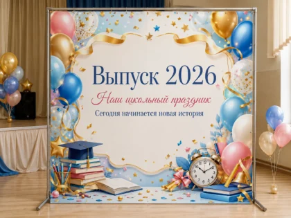 БФ-0010 Баннерная фотозона «Выпуск 2026» 190 x 190 см