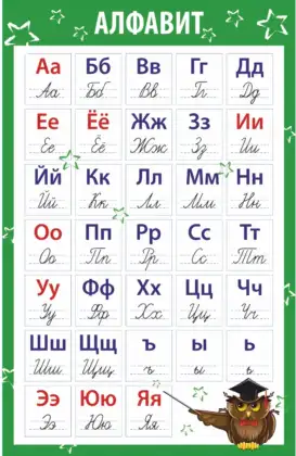 Стенд «Алфавит» с совой для начальной школы