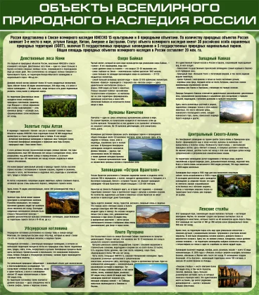 Стенд по биологии «Природное наследие России»