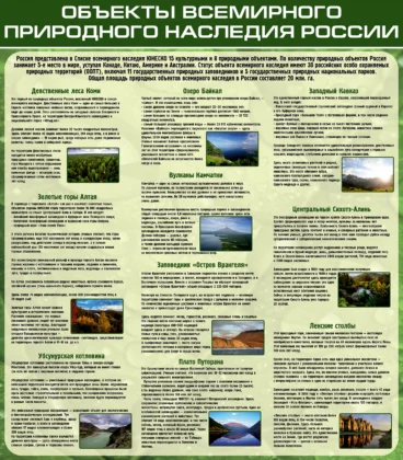 Стенд по биологии «Природное наследие России»
