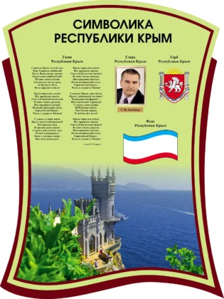 Фигурный стенд «Символика Республики Крым» с Ласточкиным гнездом