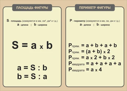 Стенд «Площадь и периметр фигуры»