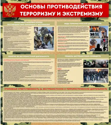 Стенд «Основы противодействия терроризму и экстремизму»