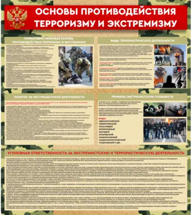 Стенд «Основы противодействия терроризму и экстремизму»