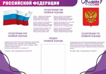 Стенд «Государственная символика РФ и Орлята России»