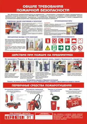 Вертикальный стенд «Общие требования пожарной безопасности»