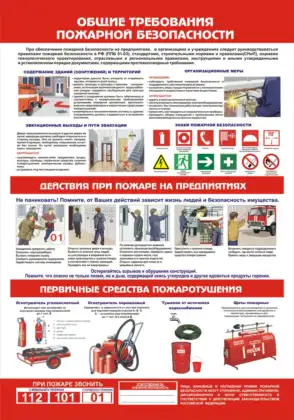 Вертикальный стенд «Общие требования пожарной безопасности»