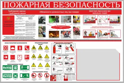 Стенд «Пожарная безопасность» с одним карманом A4