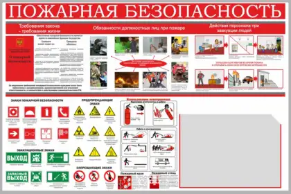 Стенд «Пожарная безопасность» с одним карманом A4
