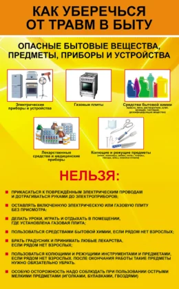 Стенд по бытовой безопасности «Как уберечься от травм в быту» ШК-0122