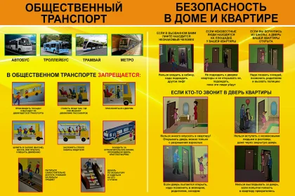 Стенд «Общественный транспорт. Безопасность в доме и квартире» ШК-0123