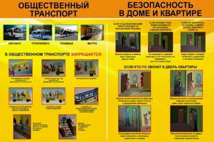 Стенд «Общественный транспорт. Безопасность в доме и квартире» ШК-0123