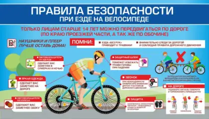 Стенд автошколы «Правила безопасности велосипедиста»