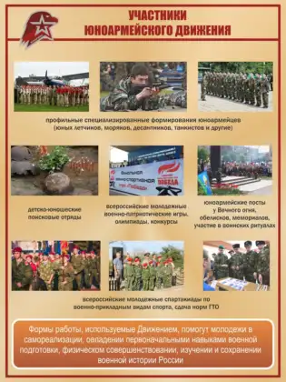 Стенд Юнармии «Участники движения»