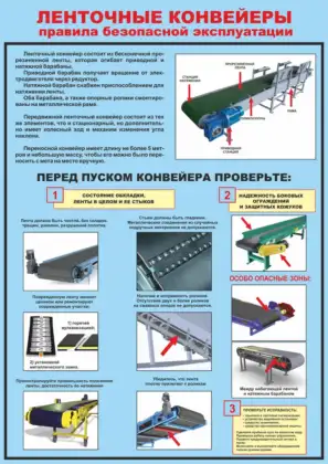 Стенд «Правила безопасности при работе с ленточным конвейером»