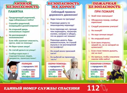 Стенд «Личная безопасность, дорога и пожар»
