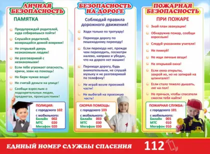 Стенд «Личная безопасность, дорога и пожар»