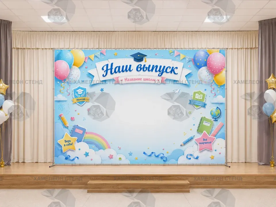 БФ-0002 Баннерная фотозона «Наш выпуск» 190 x 290 см