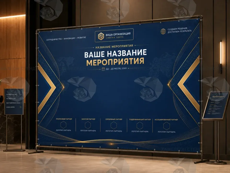 БФ-0009 Баннерная фотозона «Ваше название мероприятия» 190 x 290 см