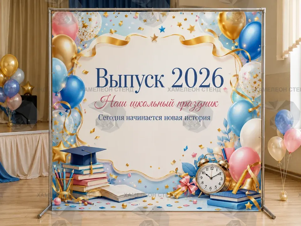 БФ-0010 Баннерная фотозона «Выпуск 2026» 190 x 190 см