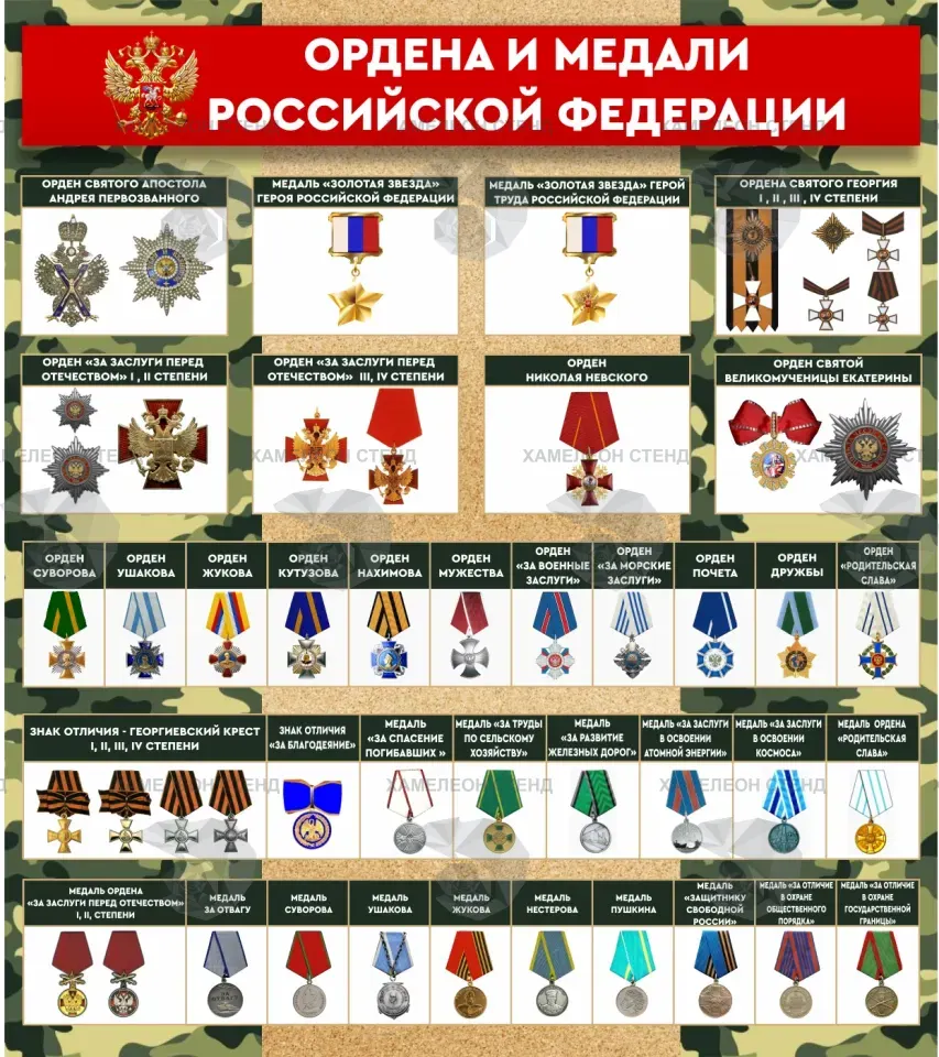 Стенд «Ордена и медали Российской Федерации»