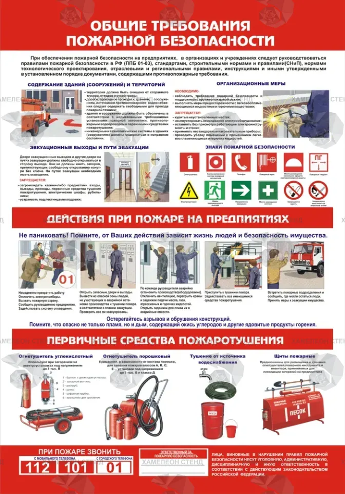 Вертикальный стенд «Общие требования пожарной безопасности»