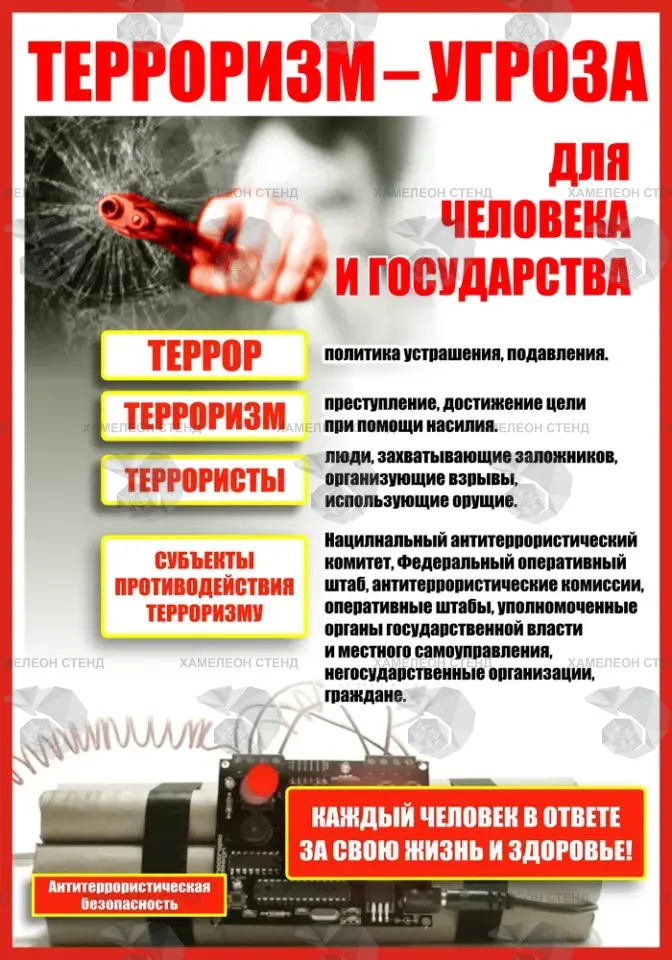 Стенд «Терроризм – угроза для человека и государства»