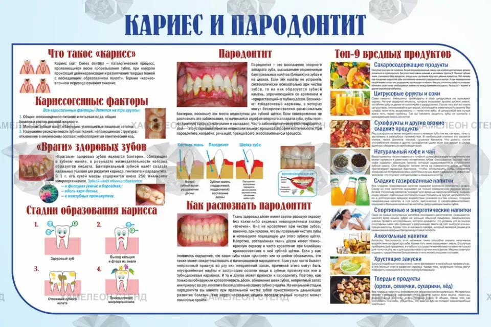 Стоматологический стенд «Кариес и пародонтит»