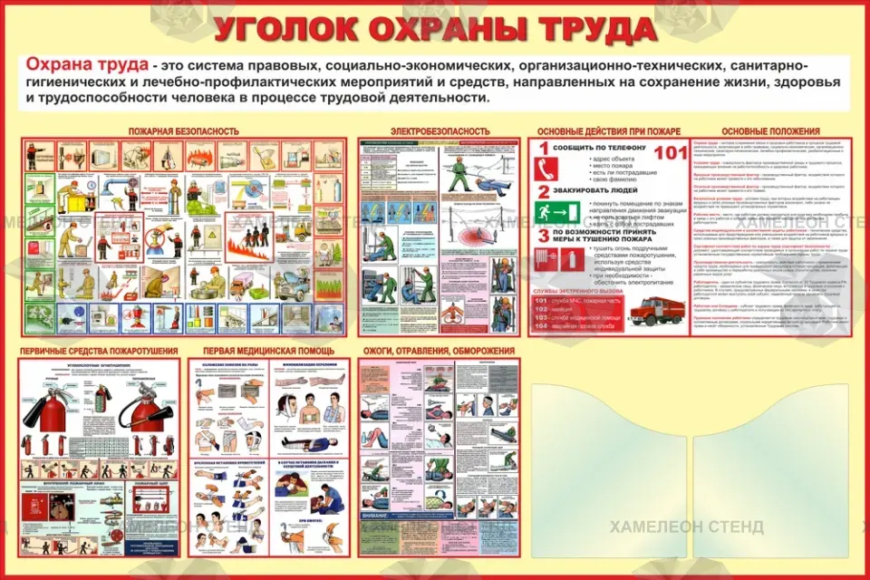 Стенд «Охрана труда» с двумя карманами A4
