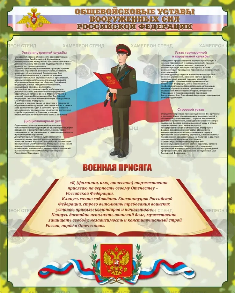Стенд «Общевойсковые уставы РФ»