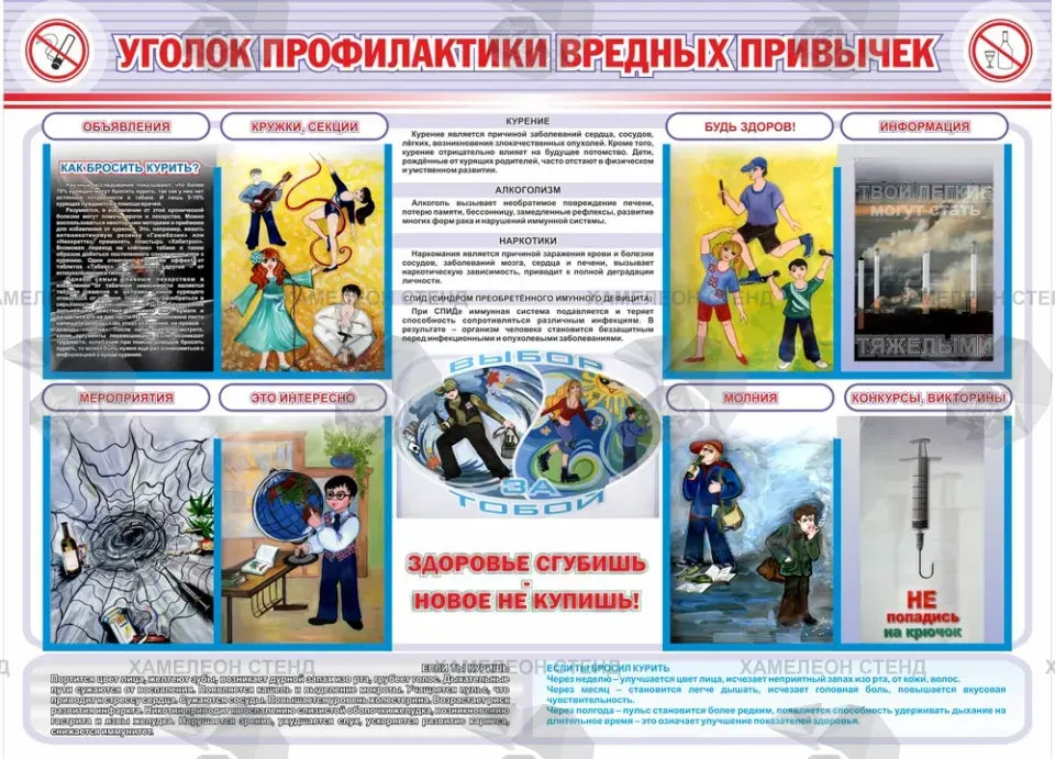 Стенд «Уголок профилактики вредных привычек»