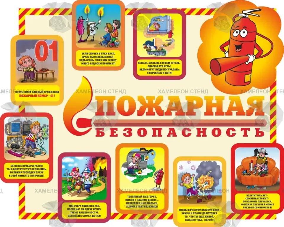 Фигурный стенд «Пожарная безопасность» для начальных классов
